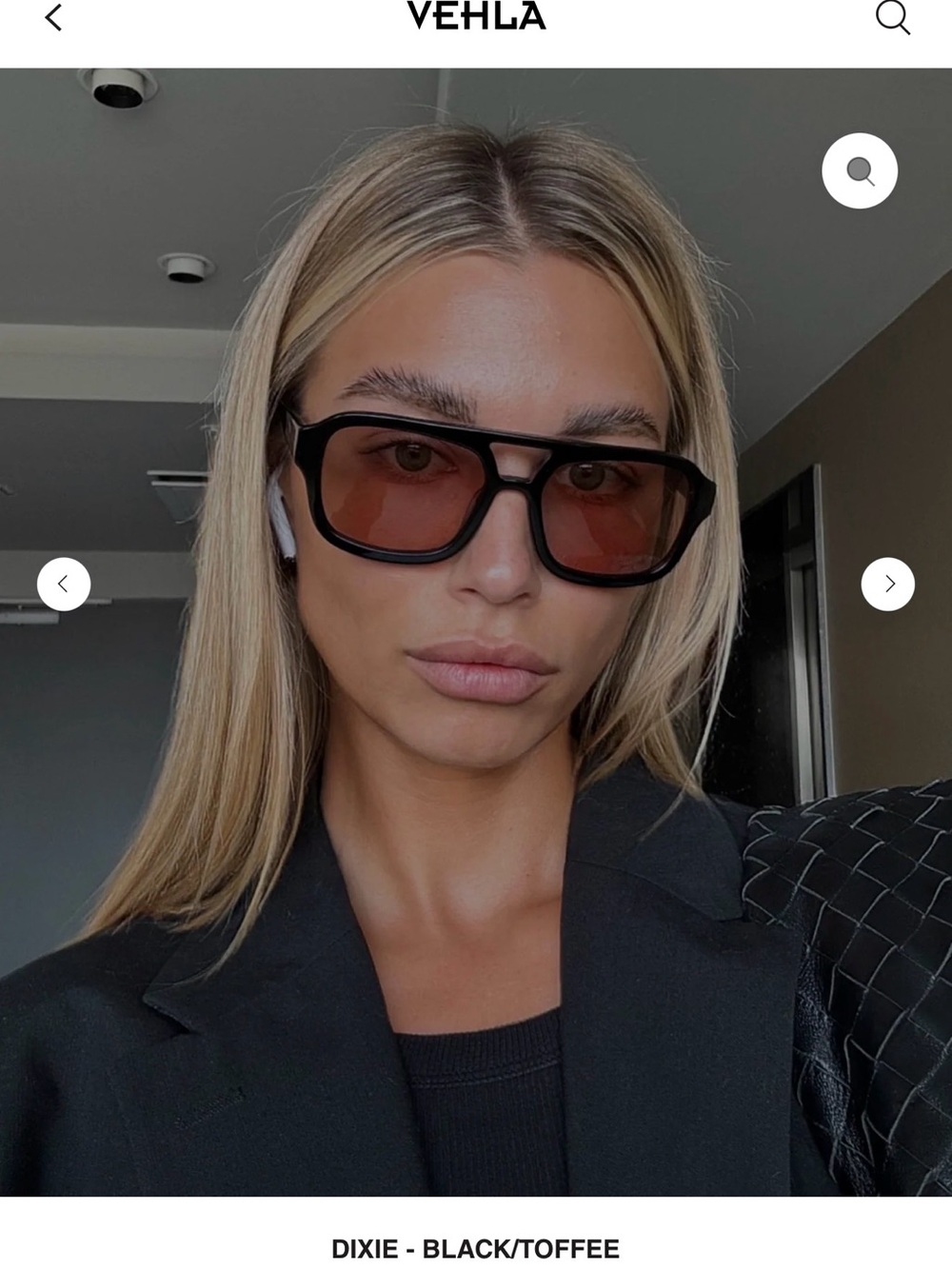 VEHLA Black Frame Sunglasses with Toffee Lenses